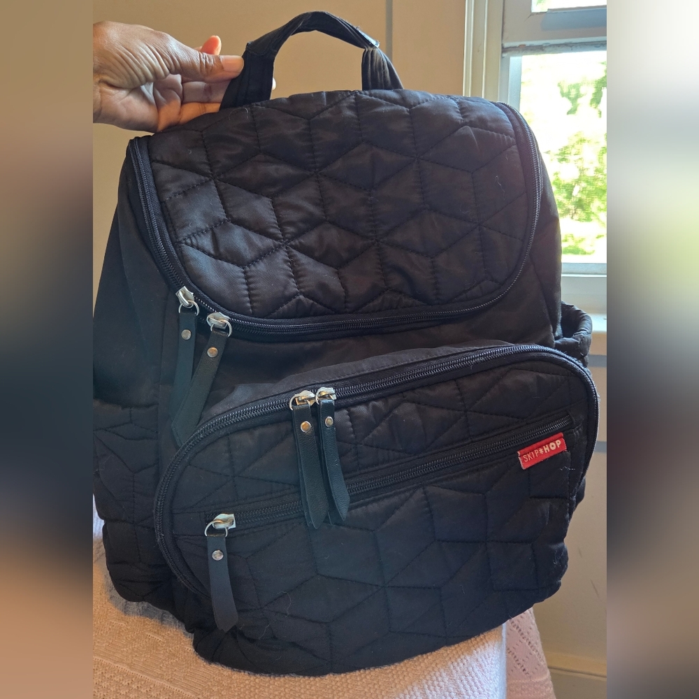 Skip Hop Black Quilted Diaper Bag